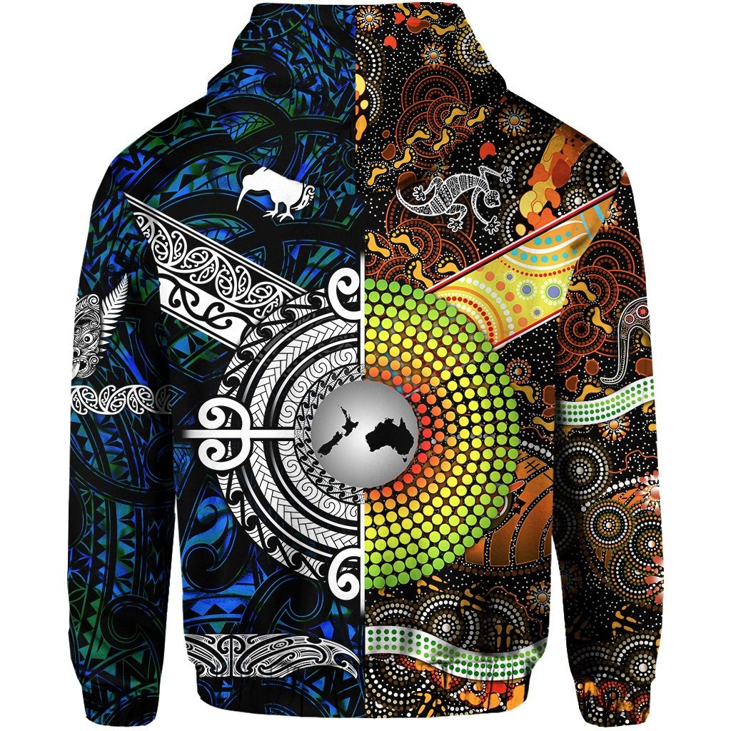 Custom New Zealand Australia Hoodie Together Blue LT8 - Wonder Print Shop