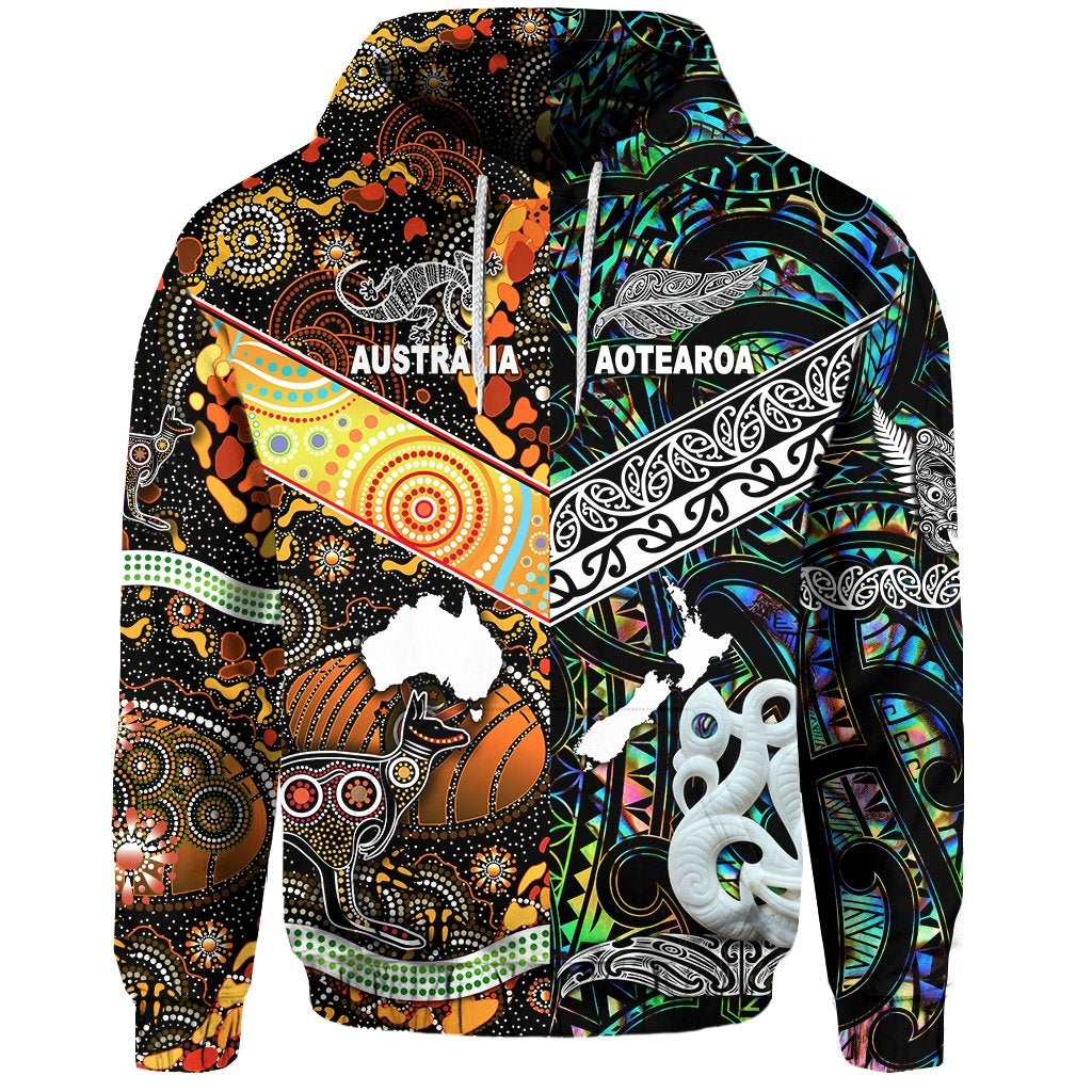 Custom New Zealand Australia Hoodie Together Paua Shell, Custom Text And Number LT8 - Wonder Print Shop