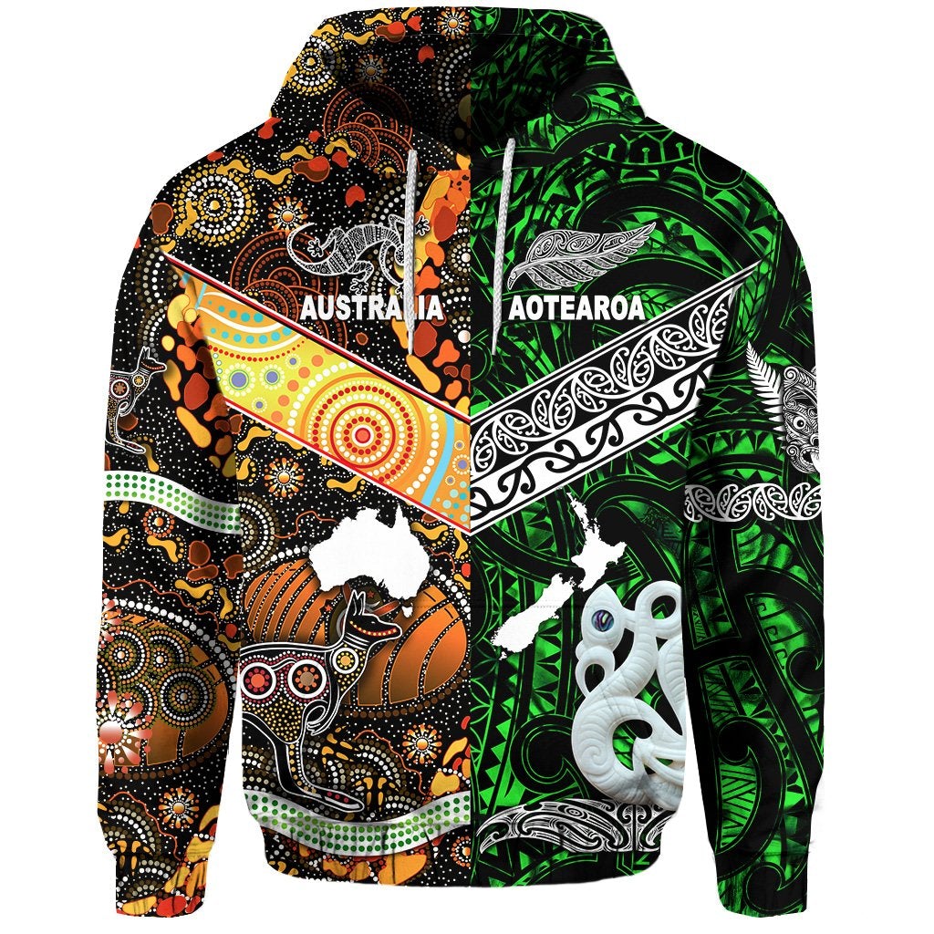 Custom New Zealand Australia Hoodie Together Green, Custom Text And Number LT8 - Wonder Print Shop