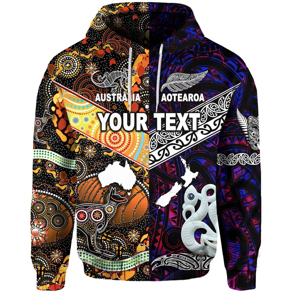 Custom New Zealand Australia Hoodie Together Purple LT8 - Wonder Print Shop