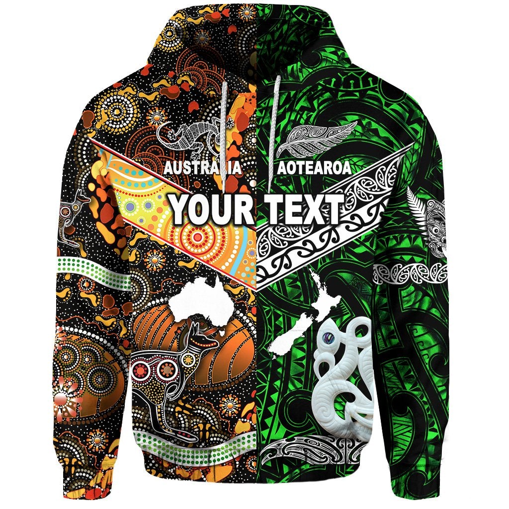 Custom New Zealand Australia Hoodie Together Green LT8 - Wonder Print Shop