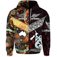 Custom New Zealand Australia Hoodie Together Red, Custom Text And Number LT8 - Wonder Print Shop