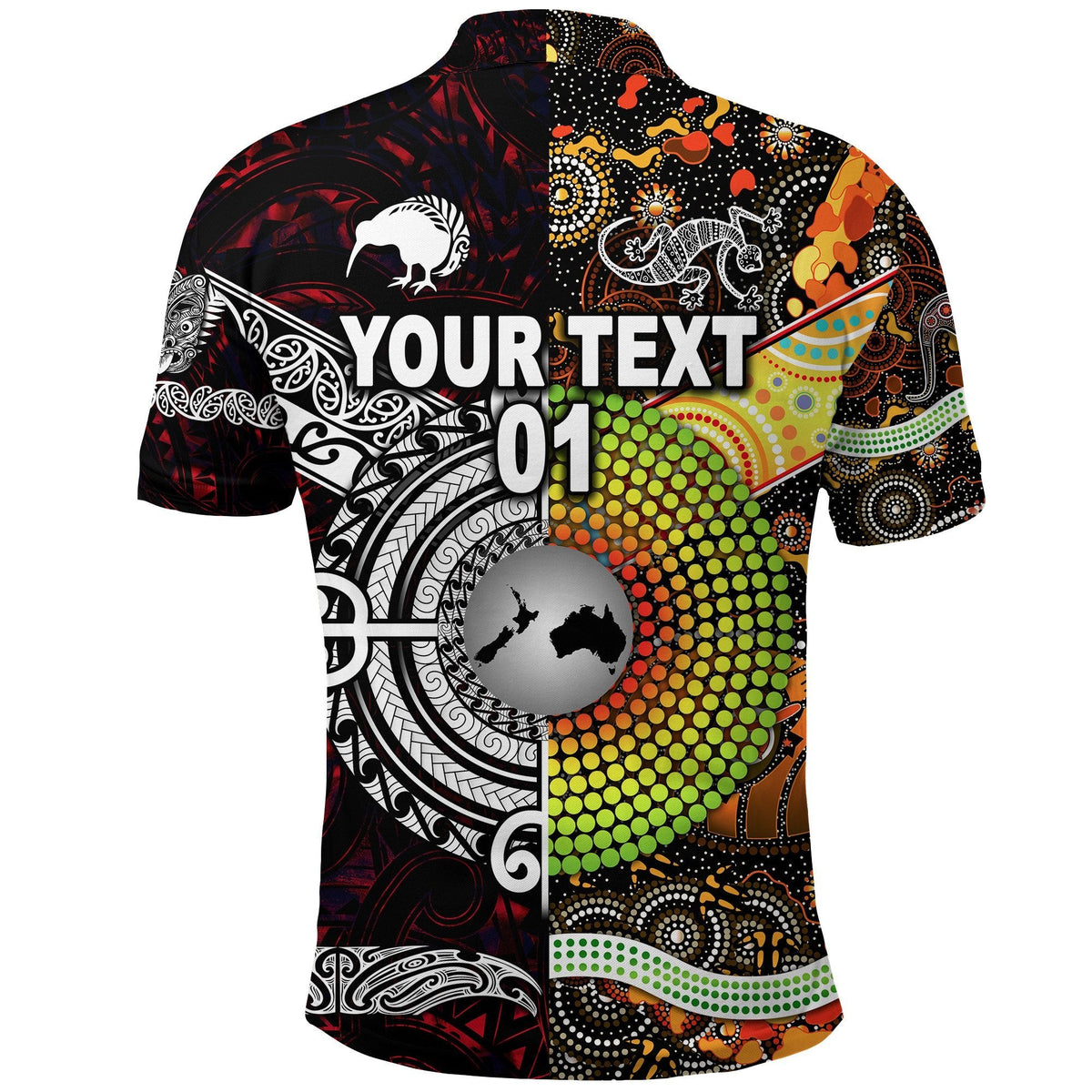Custom Maori Aboriginal Polo Shirt Together Red, Custom Text And Number LT8 - Wonder Print Shop