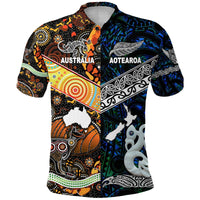 Maori Aboriginal Polo Shirt Together Blue LT8 - Wonder Print Shop