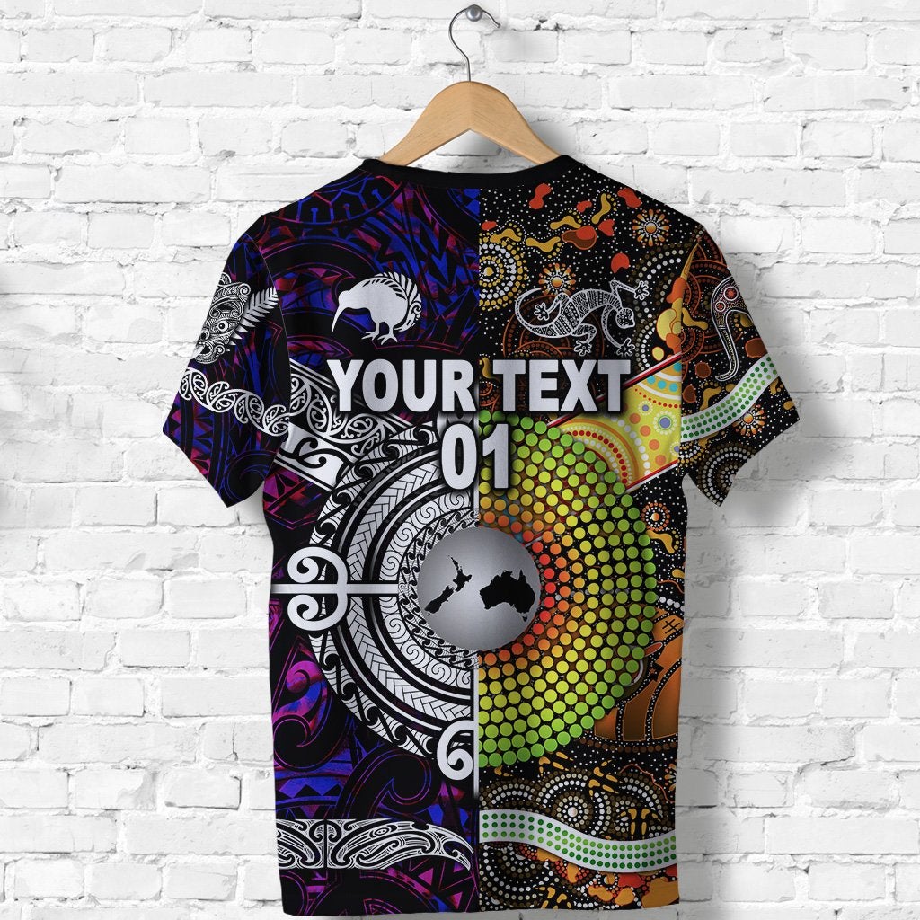 Custom New Zealand and Australia T Shirt Together Purple, Custom Text And Number LT8 - Wonder Print Shop