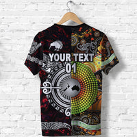 Custom New Zealand and Australia T Shirt Together Red, Custom Text And Number LT8 - Wonder Print Shop