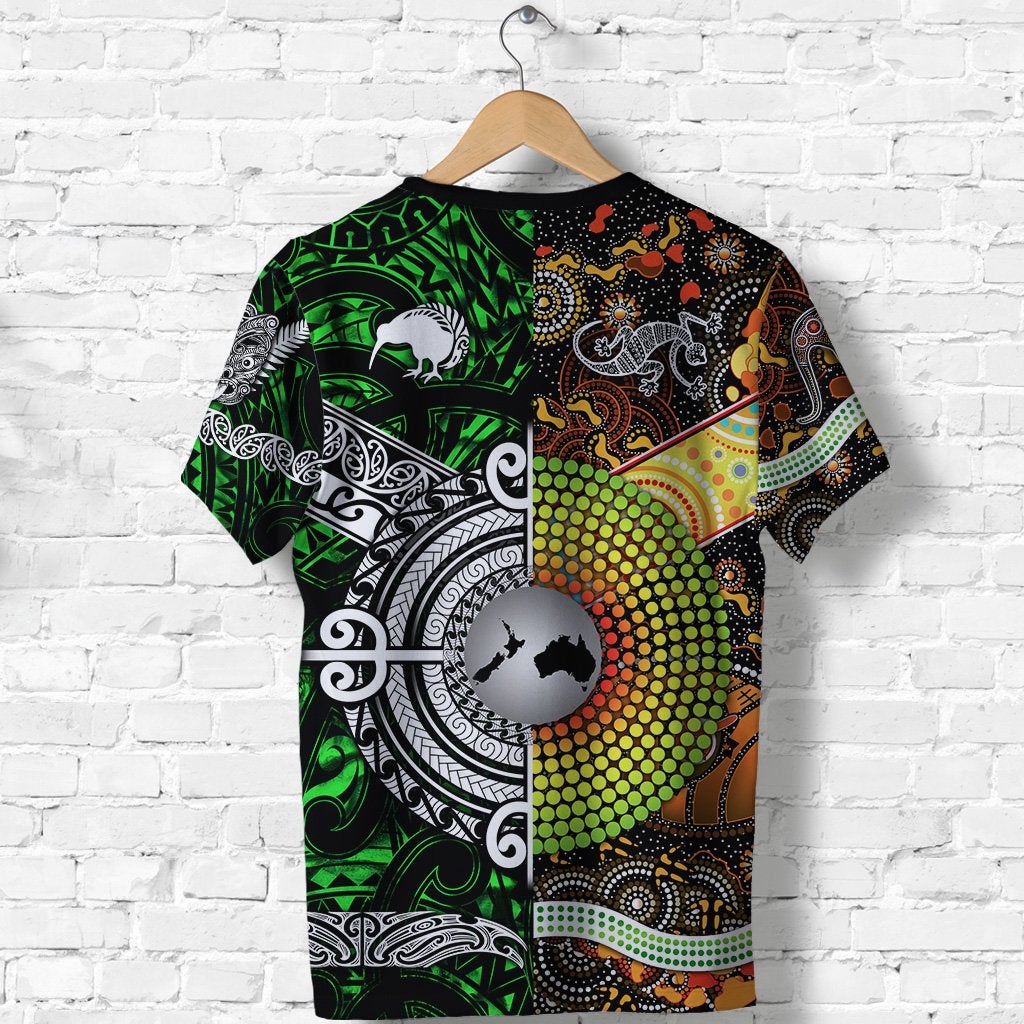 Custom New Zealand and Australia T Shirt Together Green LT8 - Wonder Print Shop