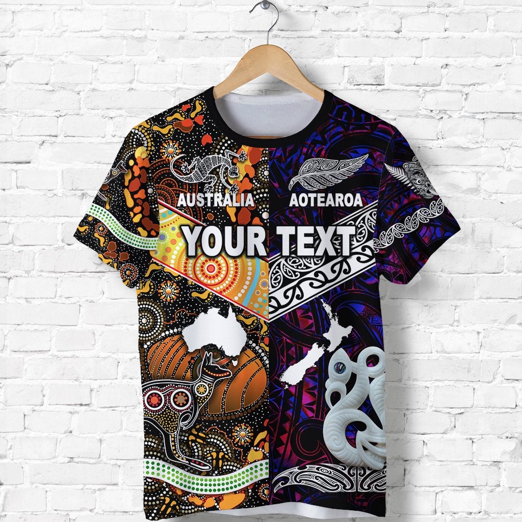 Custom New Zealand and Australia T Shirt Together Purple LT8 - Wonder Print Shop