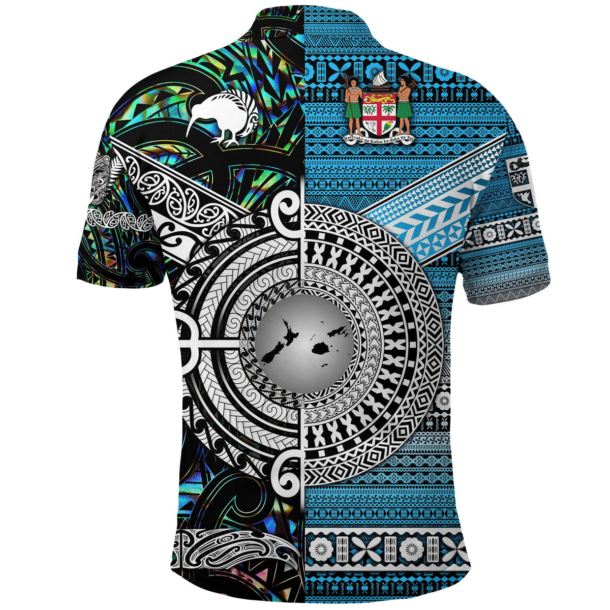 New Zealand Maori Aotearoa Fiji Tapa Polo Shirt Together Green LT8 - Wonder Print Shop
