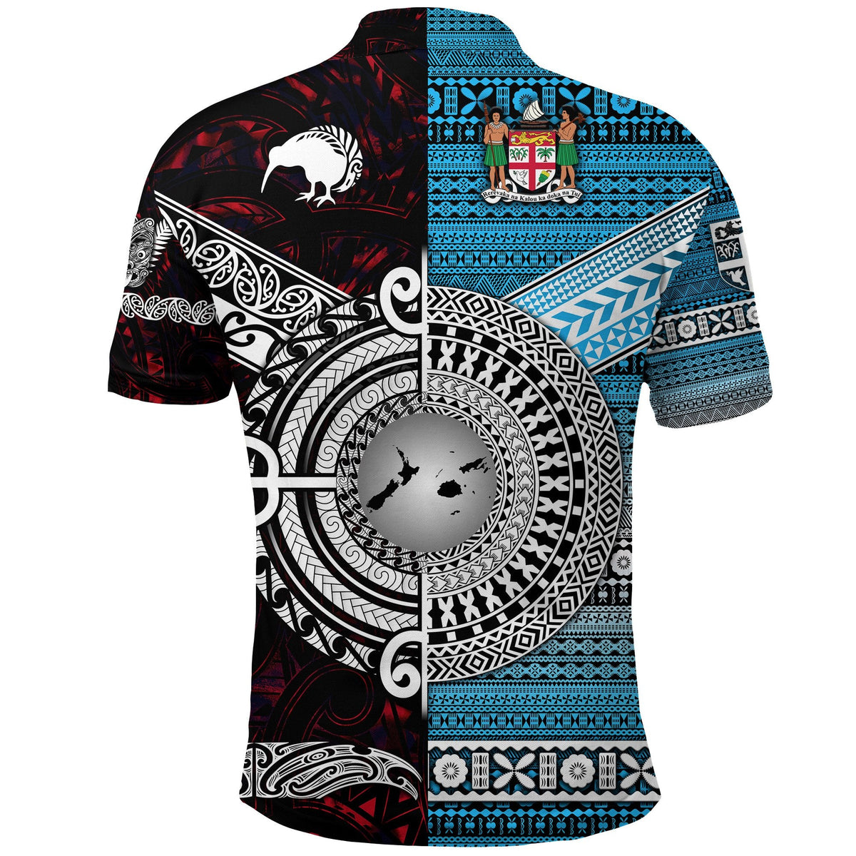 New Zealand Maori Aotearoa Fiji Tapa Polo Shirt Together Red LT8 - Wonder Print Shop