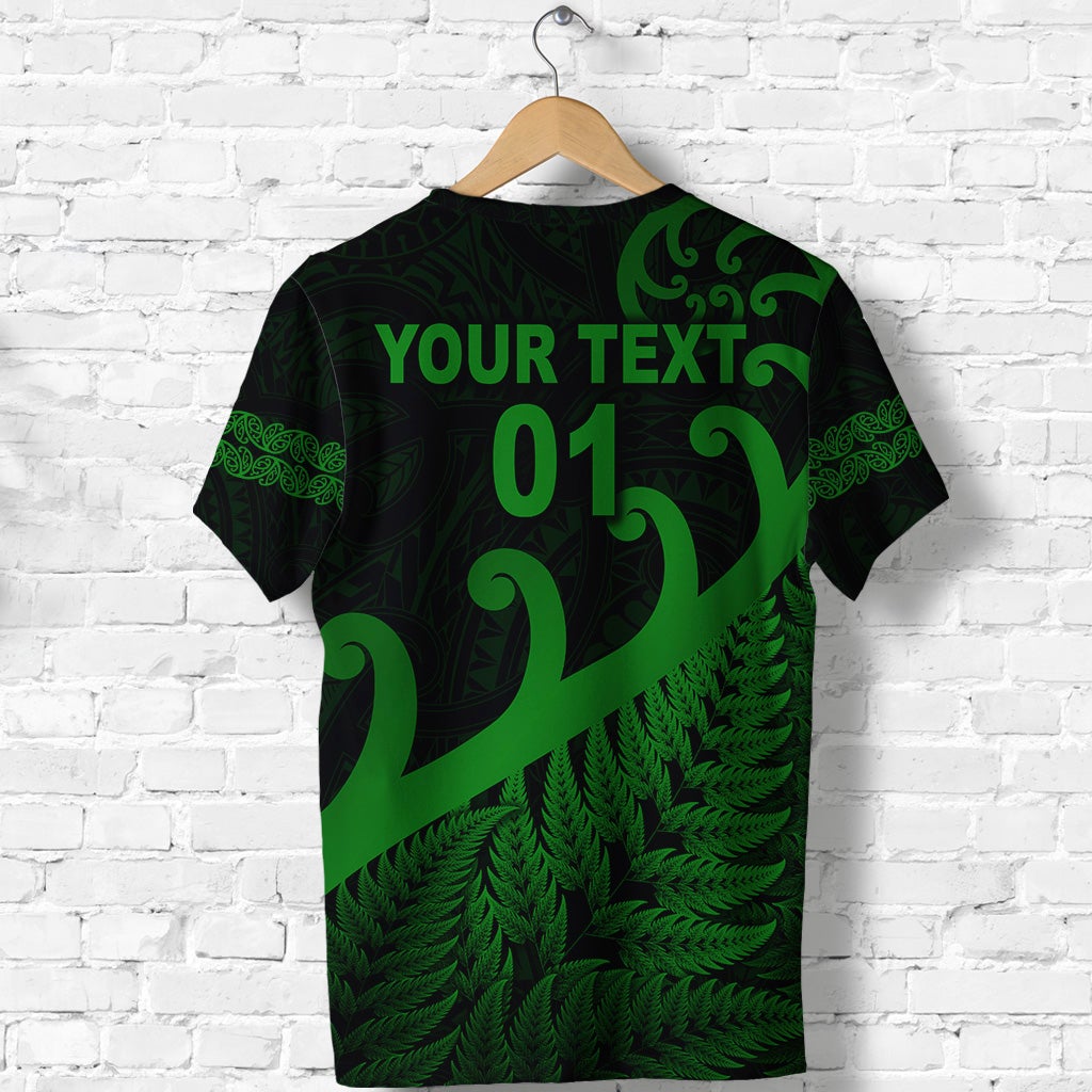 Custom New Zealand Rugby Maori T Shirt Silver Fern Koru Vibes Green LT8 - Wonder Print Shop