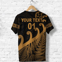 Custom New Zealand Rugby Maori T Shirt Silver Fern Koru Vibes Gold LT8 - Wonder Print Shop