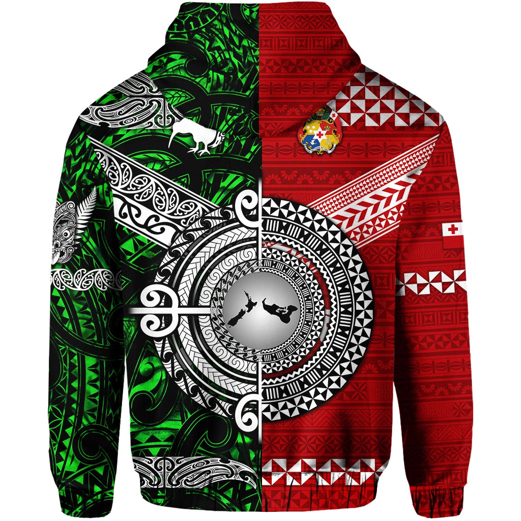 Custom New Zealand Tonga Hoodie Together Green LT8 - Wonder Print Shop