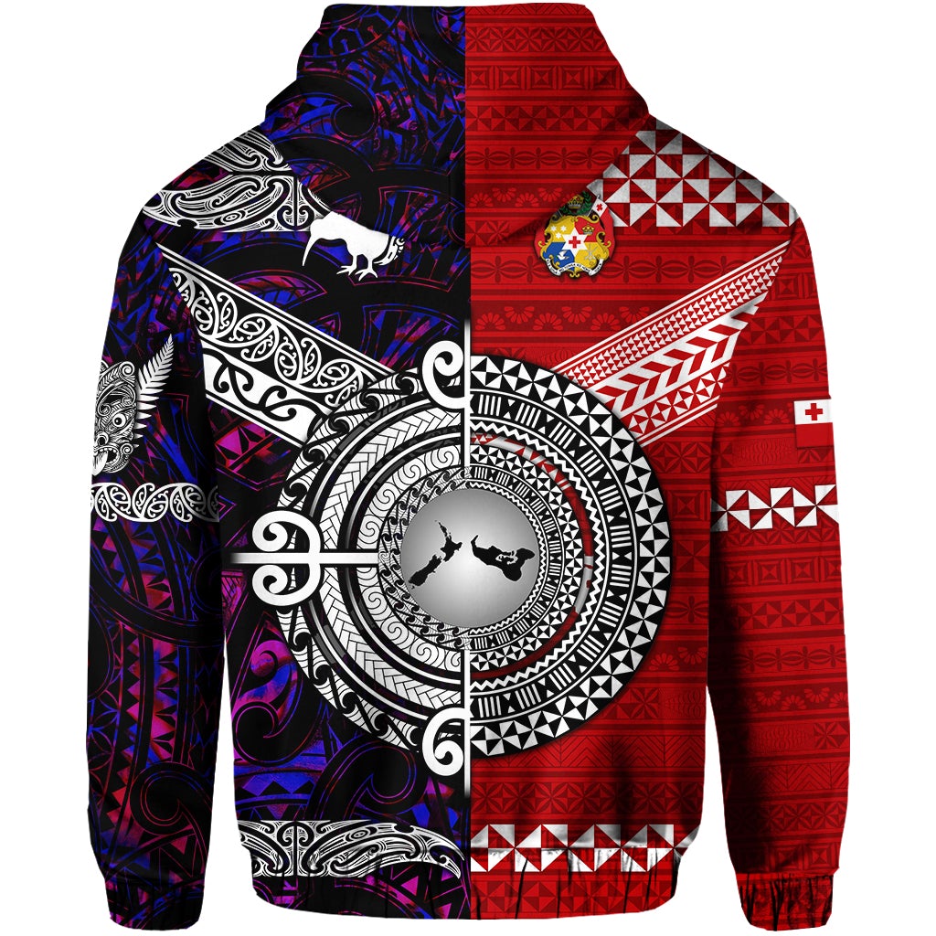Custom New Zealand Tonga Hoodie Together Purple LT8 - Wonder Print Shop