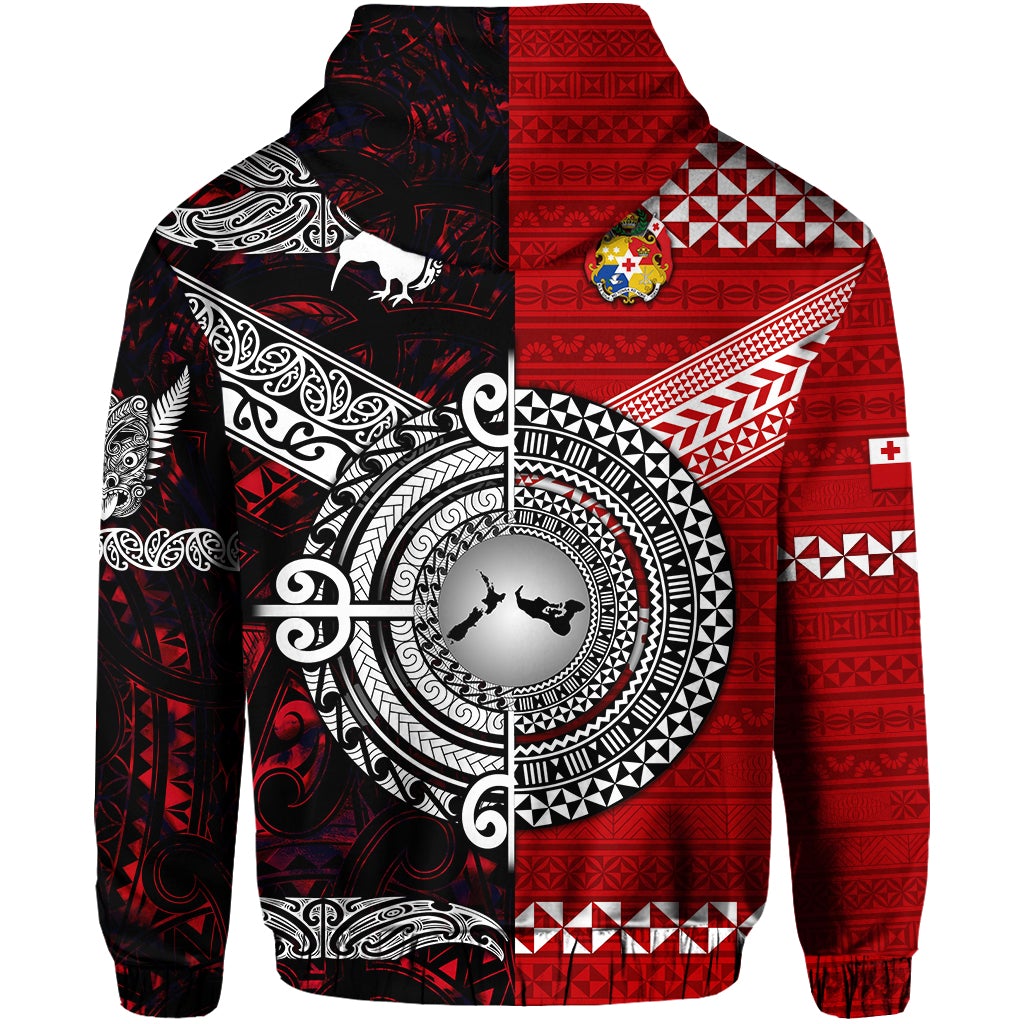 Custom New Zealand Tonga Hoodie Together Red LT8 - Wonder Print Shop