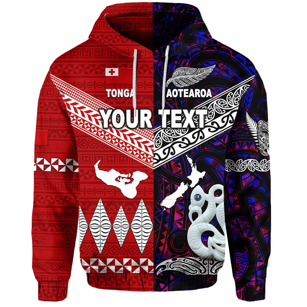 Custom New Zealand Tonga Hoodie Together Purple LT8 - Wonder Print Shop