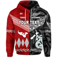 Custom New Zealand Tonga Hoodie Together Black LT8 - Wonder Print Shop