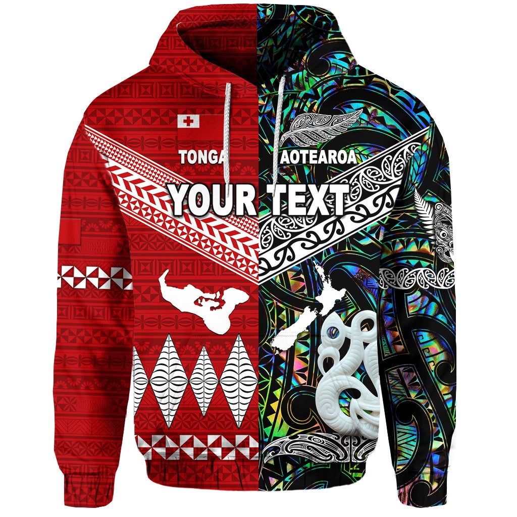 Custom New Zealand Tonga Hoodie Together Paua Shell LT8 - Wonder Print Shop