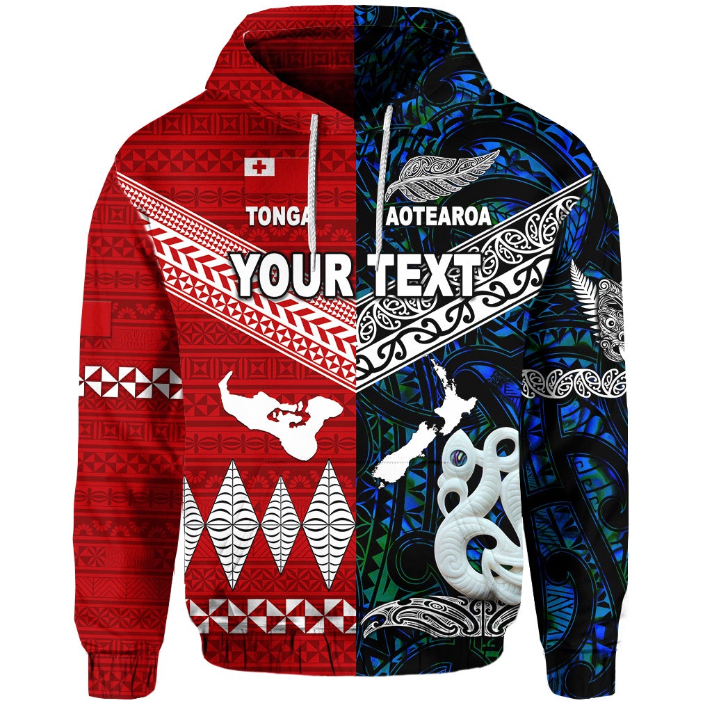 Custom New Zealand Tonga Hoodie Together Blue LT8 - Wonder Print Shop