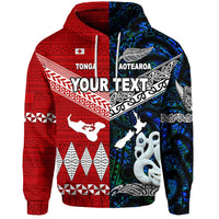 Custom New Zealand Tonga Hoodie Together Blue LT8 - Wonder Print Shop