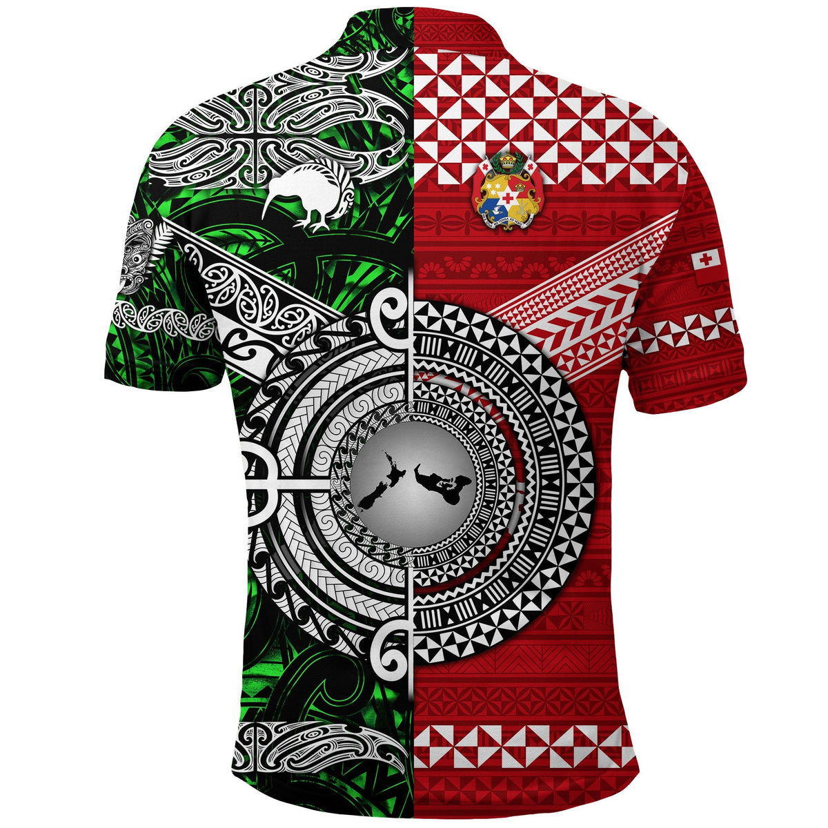 Custom New Zealand Tonga Polynesian Polo Shirt Together Green LT8 - Wonder Print Shop