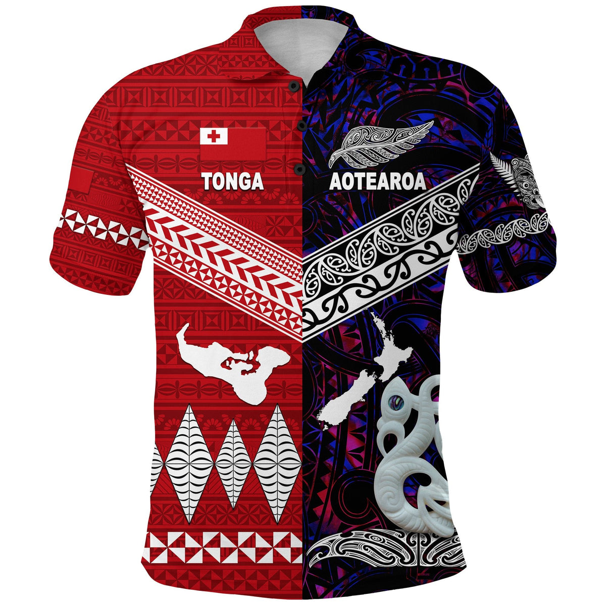New Zealand Maori Aotearoa Tonga Polynesian Polo Shirt Together Purple LT8 - Wonder Print Shop