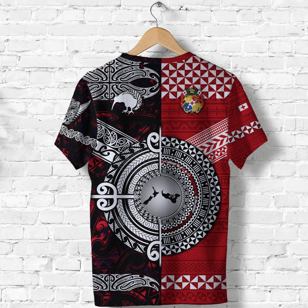 New Zealand Maori Aotearoa Tonga Polynesian Together T Shirt Red Lt8 - Wonder Print Shop