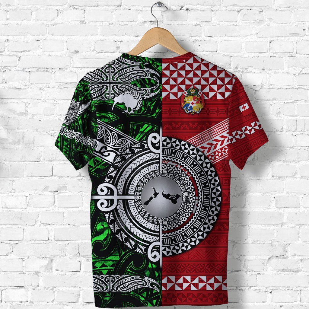 New Zealand Maori Aotearoa Tonga Polynesian Together T Shirt Green Lt8 - Wonder Print Shop