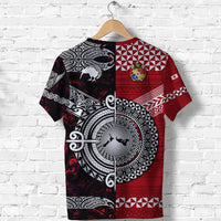 Custom New Zealand and Tonga T Shirt Together Red LT8 - Wonder Print Shop