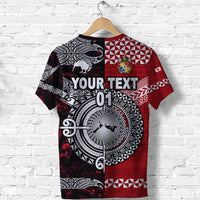 Custom New Zealand and Tonga T Shirt Together Red, Custom Text And Number LT8 - Wonder Print Shop