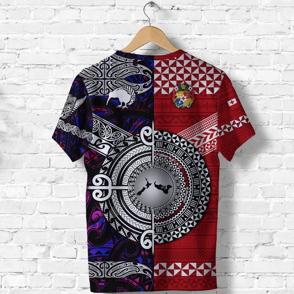 Custom New Zealand and Tonga T Shirt Together Purple LT8 - Wonder Print Shop