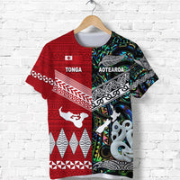 Custom New Zealand and Tonga T Shirt Together Paua Shell, Custom Text And Number LT8 - Wonder Print Shop