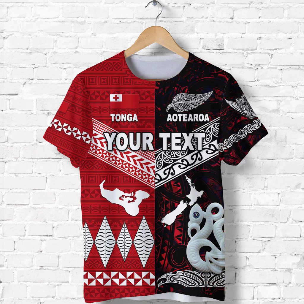 Custom New Zealand and Tonga T Shirt Together Red LT8 - Wonder Print Shop