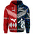 Custom New Zealand Tonga Zip Hoodie Together Blue, Custom Text And Number LT8 - Wonder Print Shop