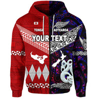 Custom New Zealand Tonga Zip Hoodie Together Purple LT8 - Wonder Print Shop