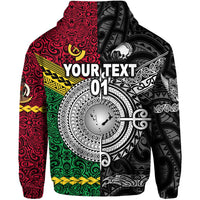 Custom Vanuatu And New Zealand Hoodie Together Black, Custom Text And Number LT8 - Wonder Print Shop