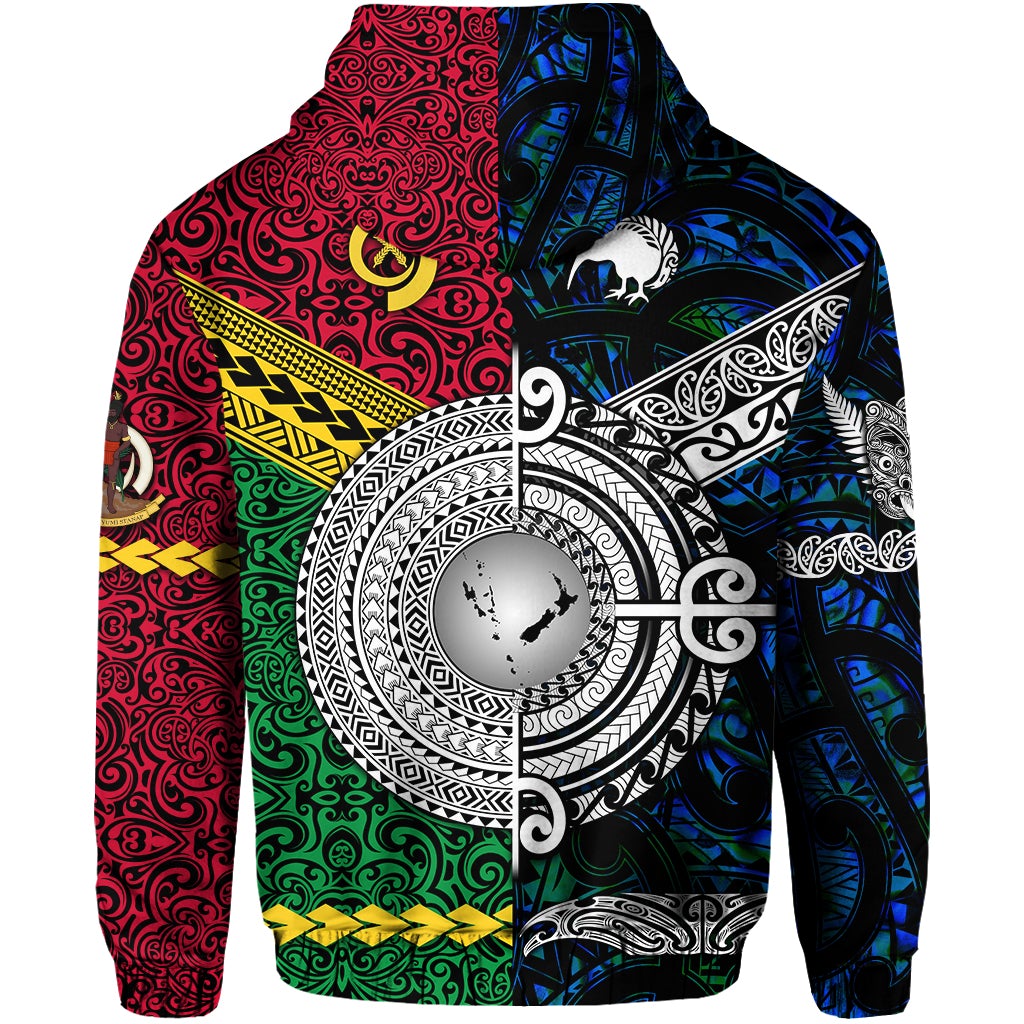 Custom Vanuatu And New Zealand Hoodie Together Blue LT8 - Wonder Print Shop