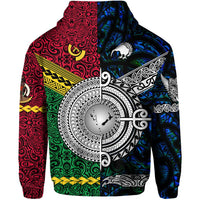 Custom Vanuatu And New Zealand Hoodie Together Blue LT8 - Wonder Print Shop