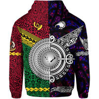 Vanuatu New Zealand Zip Hoodie Together Purple LT8 - Wonder Print Shop