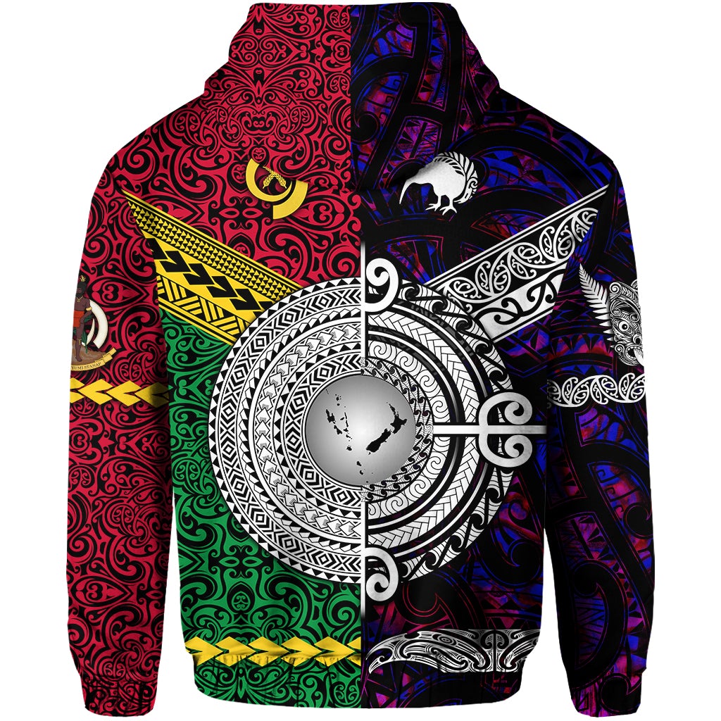 Custom Vanuatu And New Zealand Hoodie Together Purple LT8 - Wonder Print Shop