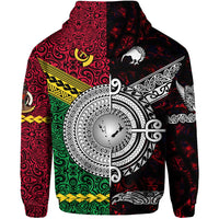 Custom Vanuatu And New Zealand Zip Hoodie Together Red LT8 - Wonder Print Shop
