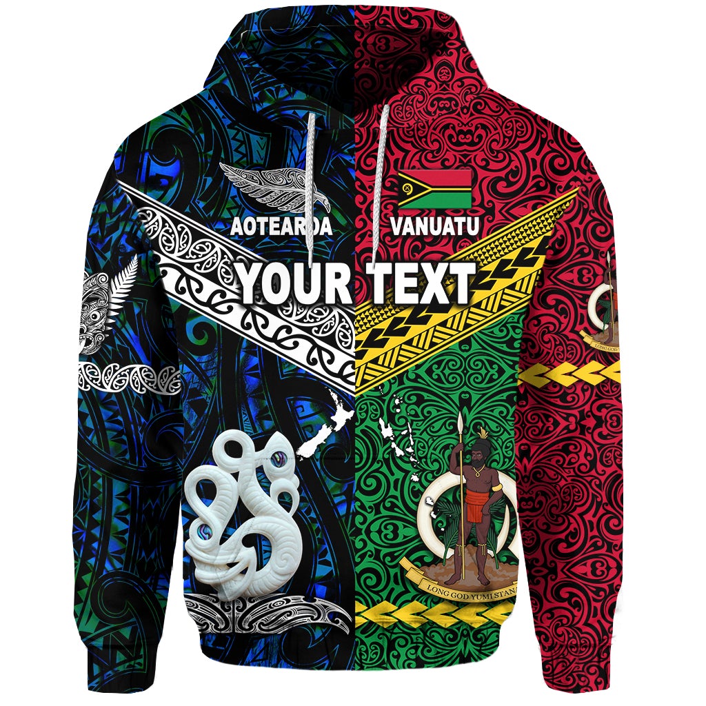 Custom Vanuatu And New Zealand Hoodie Together Blue LT8 - Wonder Print Shop