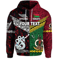Custom Vanuatu And New Zealand Hoodie Together Red LT8 - Wonder Print Shop