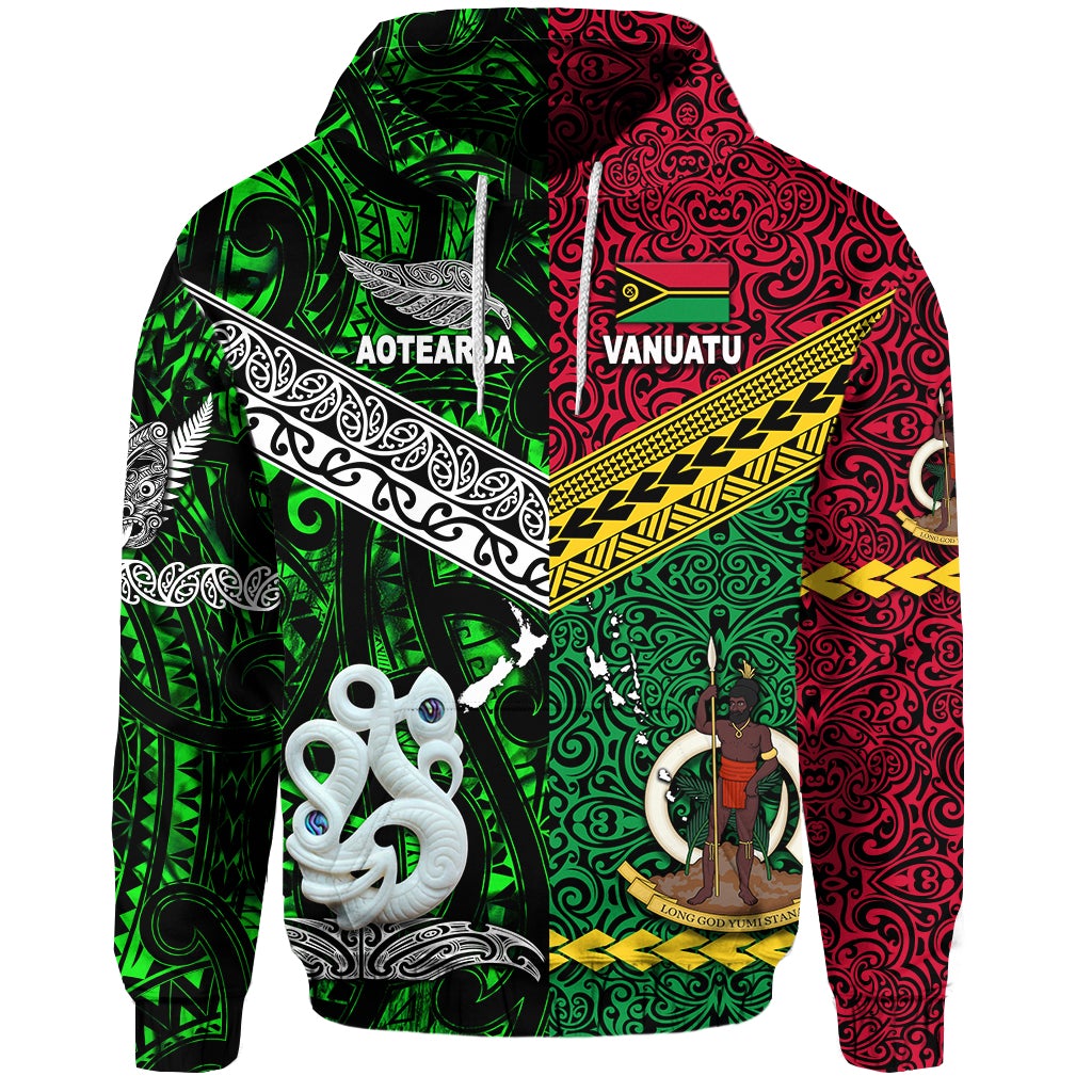 Vanuatu New Zealand Hoodie Together Green LT8 - Wonder Print Shop