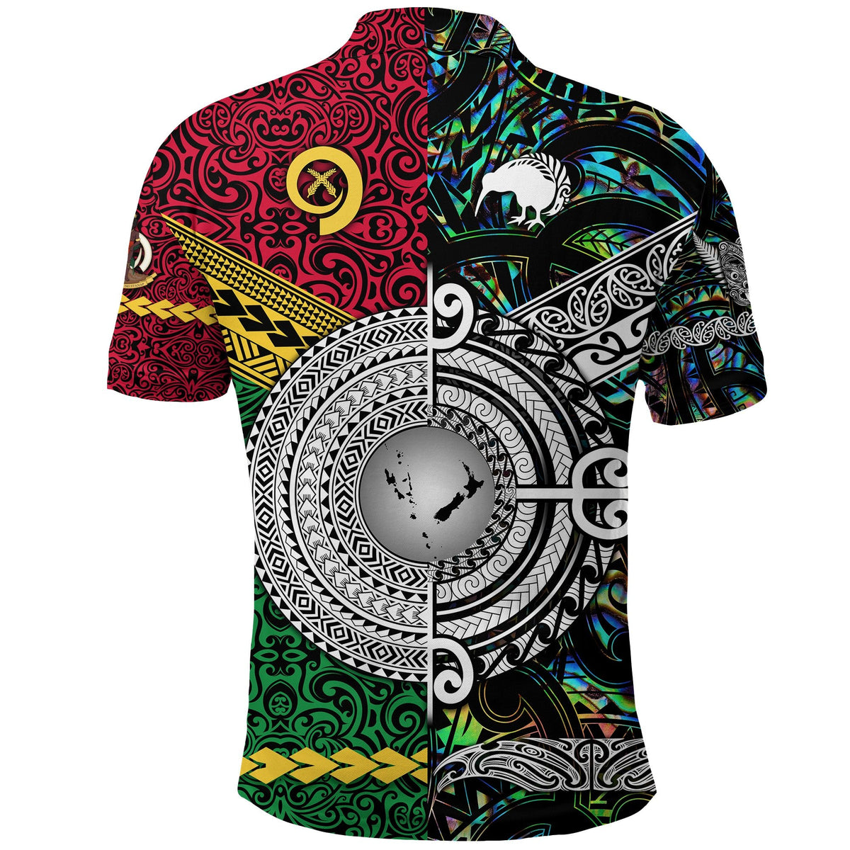 Vanuatu New Zealand Polo Shirt Together Paua Shell LT8 - Wonder Print Shop