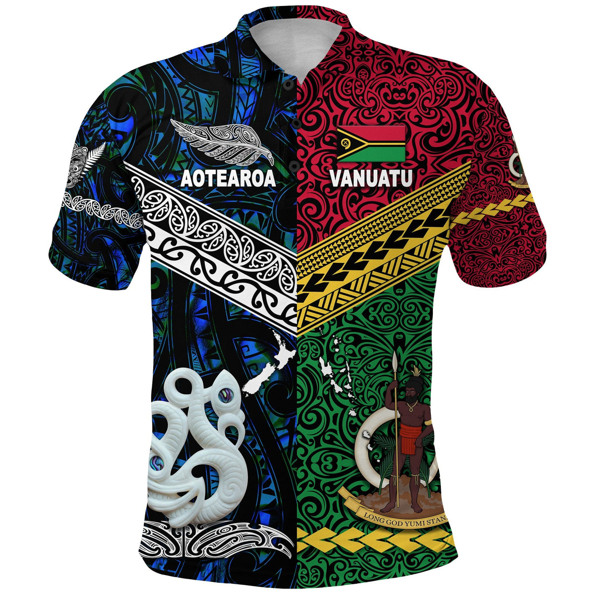 Vanuatu New Zealand Polo Shirt Together Blue LT8 - Wonder Print Shop
