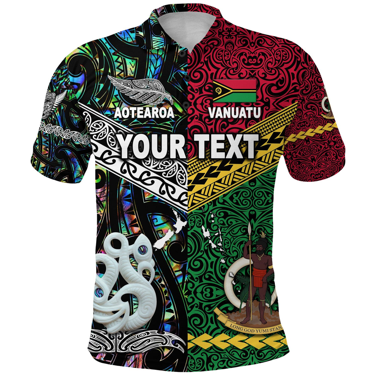 Custom Vanuatu New Zealand Polo Shirt Together Paua Shell LT8 - Wonder Print Shop