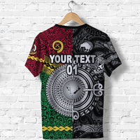 Custom Vanuatu And New Zealand T Shirt Together Black, Custom Text And Number LT8 - Wonder Print Shop