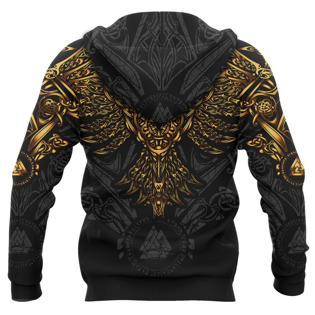 Viking Clothing Golden Raven Hoodie RLT12 - Wonder Print Shop