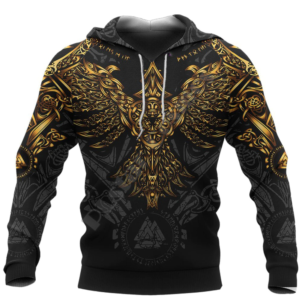 Viking Clothing Golden Raven Hoodie RLT12 - Wonder Print Shop